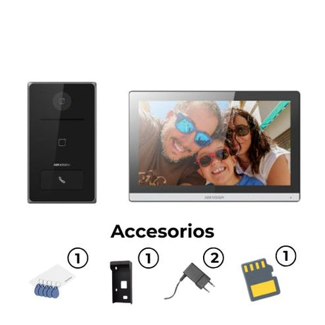 KIT V/PORTERO CON MONITOR 7" CON MICRO-SD - HIKVISION
