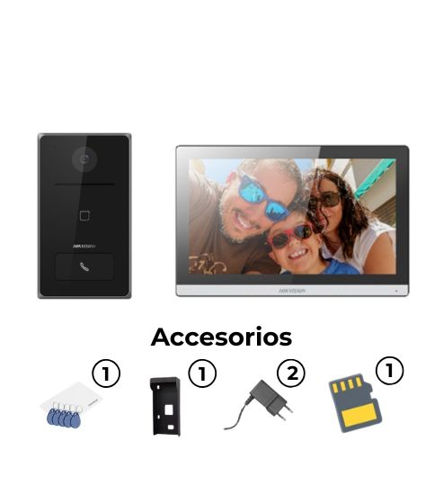 KIT V/PORTERO CON MONITOR 7" CON MICRO-SD - HIKVISION