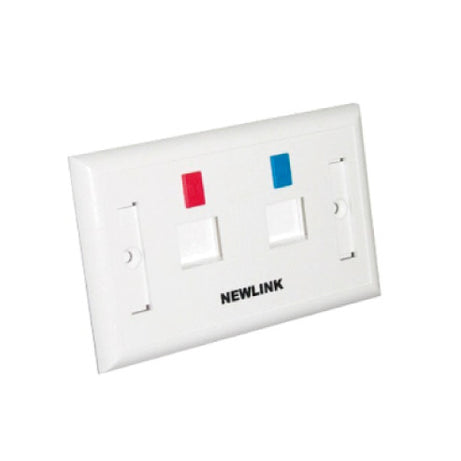 WALL PLATE 2 PUERTOS - NEWLINK