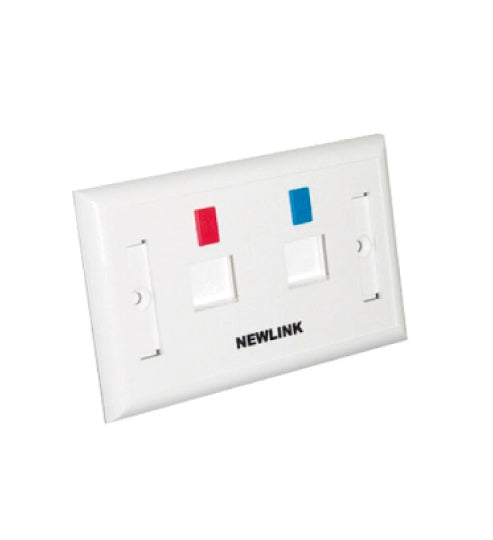 WALL PLATE 2 PUERTOS - NEWLINK